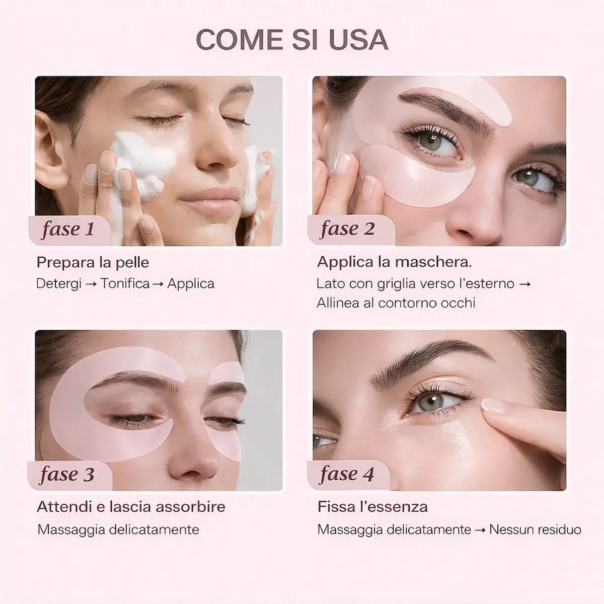 Maschera per gli Occhi con Bio-Collagene Glamora