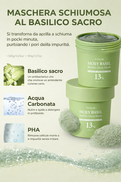 Maschera Bubble Purificante al Basilico Sacro