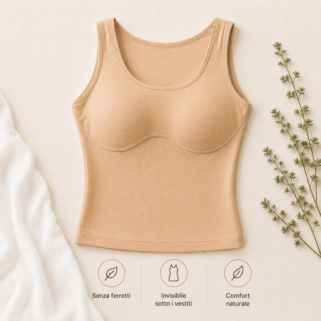 Canotta Glamora™ — Reggiseno Integrato